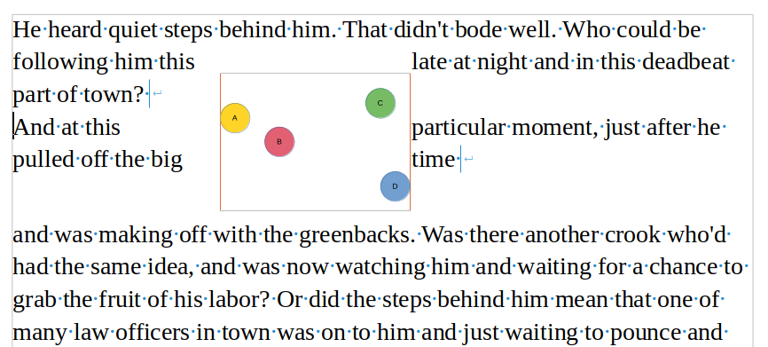 Exemplo de quebra Linha inteira à esquerda