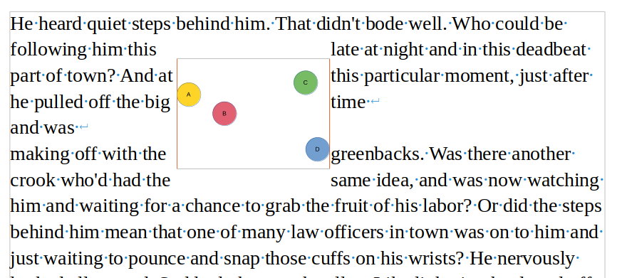 Exemplo de quebra Linha seguinte (padrão)
