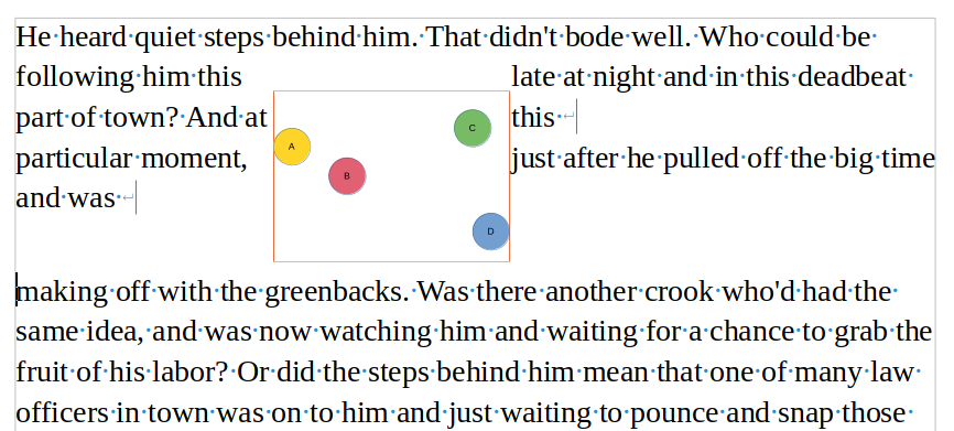 Exemplo de quebra Linha inteira à direita