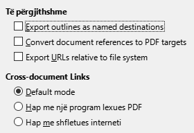 PDF Export Links Options Dialog Image
