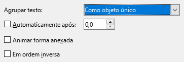 Caixa de diálogo Animação de texto