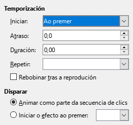 Caixa de diálogo Animación temporizada personalizada