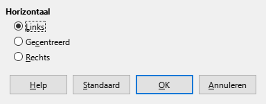 Dialoogvenster Uitlijning