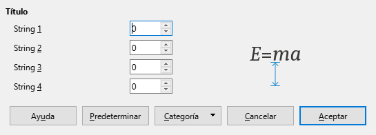 Cuadro de diálogo Espaciado