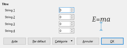 Boîte de dialogue d'espacement