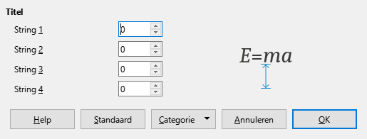 Dialoogvenster Afstand