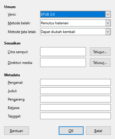Kotak dialog EPUB