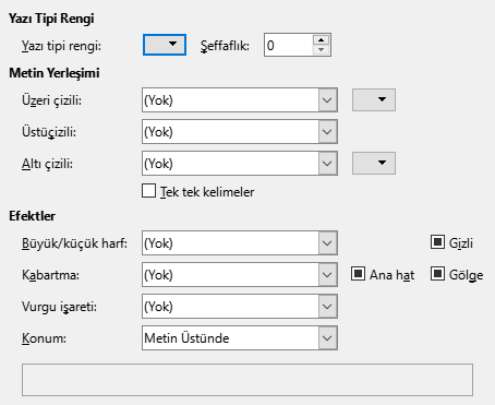 Yazitipi Efektleri Sayfası Pencere Resmi