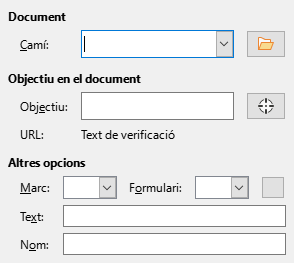 Imatge del diàleg Pàgina d'enllaços del document