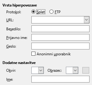 Slika pogovornega okna Hiperpovezava – Slika