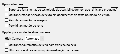 Imagem da caixa de diálogo Acessibilidade