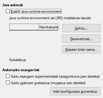 Aukeren 'Aurreratua' elkarrizketa-koadroaren irudia