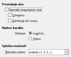 Slika pogovornega okna Nastavitve/Možnosti – CTL