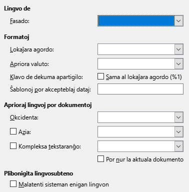 Bildo de dialogo por Lingvaj agordoj