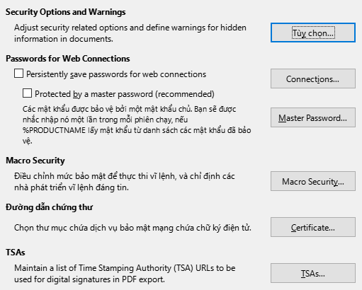 Options Security Dialog Image