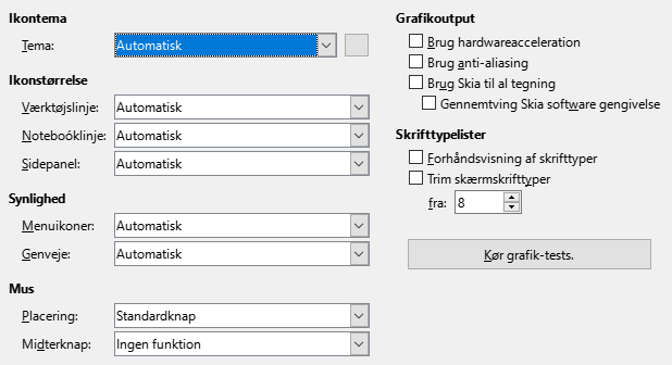 Billede af dialogen Vis indstillinger