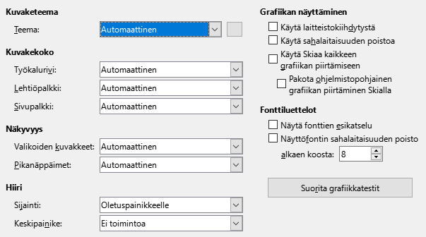 Options View Dialog Image