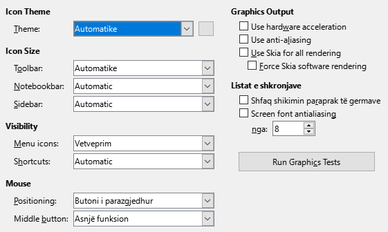 Options View Dialog Image