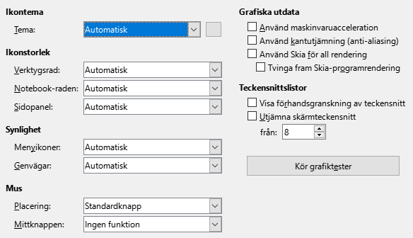 Options View Dialog Image