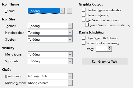 Options View Dialog Image