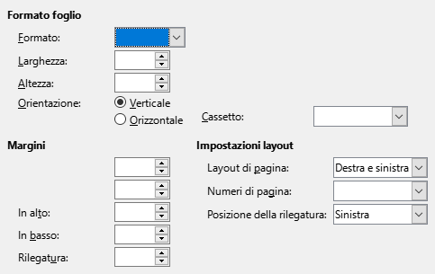 Scheda Formato pagina