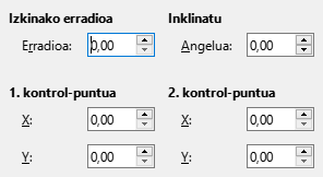 'Inklinazioa eta izkinako erradioa' fitxa-orria