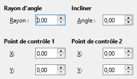 Onglet Inclinaison et rayon d'angle