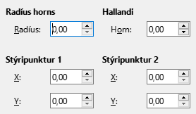 Slant and Corner Radius tab page