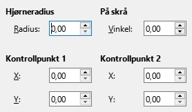 Hellning og Hjørne and Corner Radius faneside