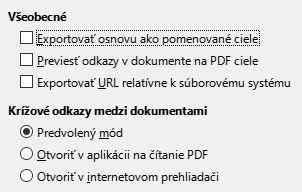 PDF Export Links Options Dialog Image