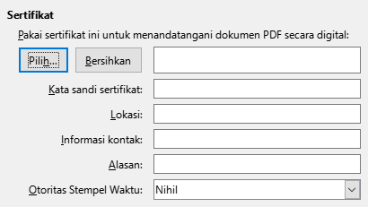 Citra Dialog Pilihan Tanda Tangan Digital Ekspor PDF