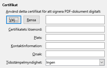 PDF Export Digital Signature Options Dialog Image