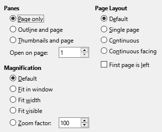 PDF Export View Options Dialog Image