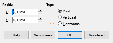 Dialoogvenster Vangobject