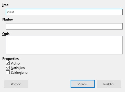 Slika pogovornega okna Vstavi plast