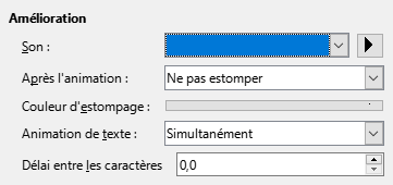 Boîte de dialogue Effets d'animation avancés