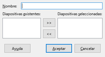 Cuadro de diálogo Definir pase de diapositivas personalizado