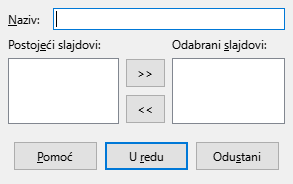 Define Custom Slide Show Dialog