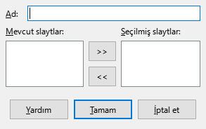 Define Custom Slide Show Dialog