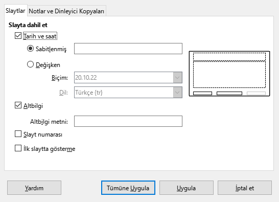 Header Footer Dialog