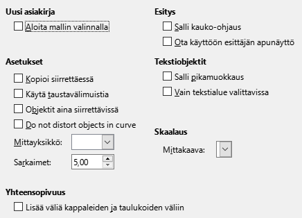 Impress General Options Dialog