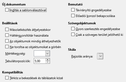 Impress General Options Dialog