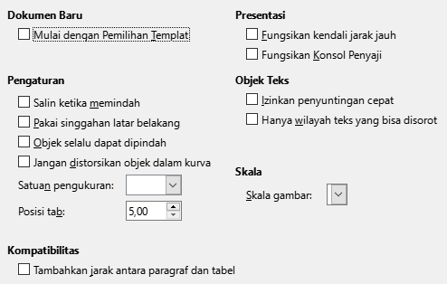 Dialog Opsi Umum Impress