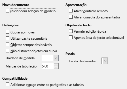 Caixa de diálogo Geral