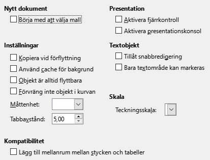 Impress General Options Dialog