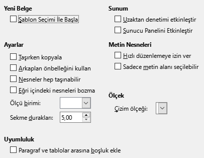 Impress General Options Dialog