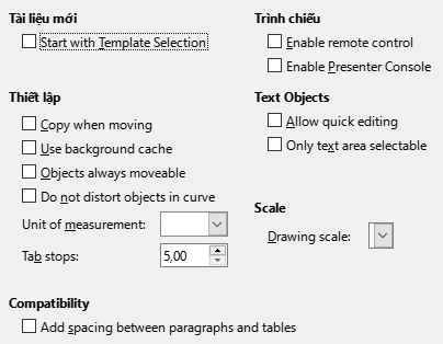 Impress General Options Dialog