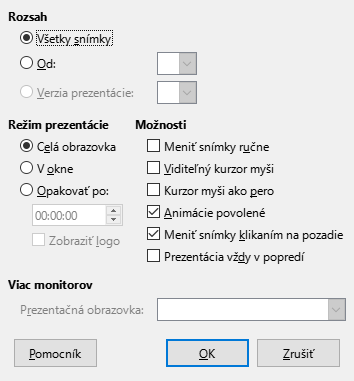 Presentation Dialog