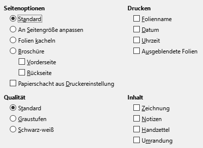 Bild des Dialogs Druckoptionen