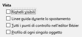 Finestra di dialogo Opzioni vista di Impress